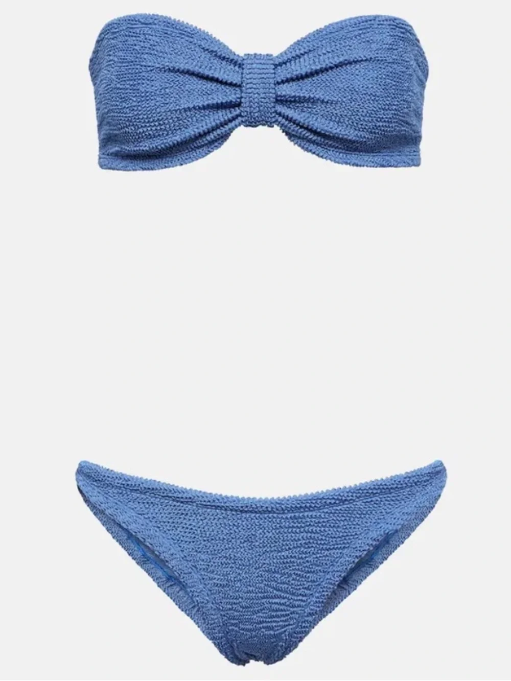 Hunza G Jean Bandeau Bikini Set Metallic Denim Blue OS